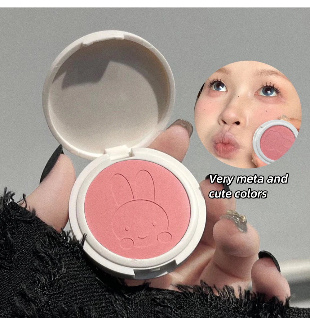 Monochrome Blush Palette Matte Peach Rouge Cute Bunny Rose Red Cheek Tint Blusher Powder Natural Face Contouring Shadow Makeup