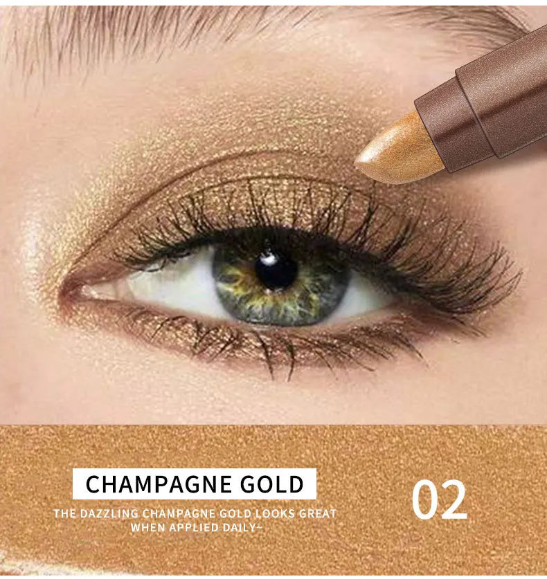 Double-ended Eyeshadow Pen Eyeliner Multiuse Shimmer Shadow Pearlescent Glitter Brightening Longlasting Waterproof Sweat-proof
