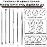 6PCS Pimple Removal Tool Blackheads Acne Remover Face Cleaning Kit Black Dots Remover Acne Tool Pimple Patches Acne LBHL16