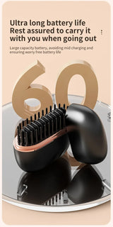 Portable Wireless Straightening Comb Mini USB Rechargeable Hair Straightener Brush Multifunctional Gentle Hair Styling Accessory For Travel Daily Use