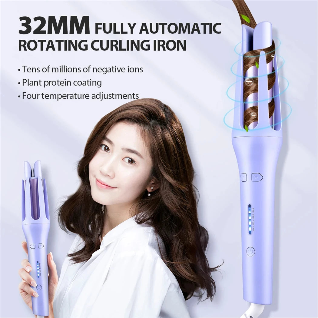 Tinsol 32mm Automatic Curling Iron Automatic Rotating Ceramic Curler Professional Curling Iron Curling Iron Curler