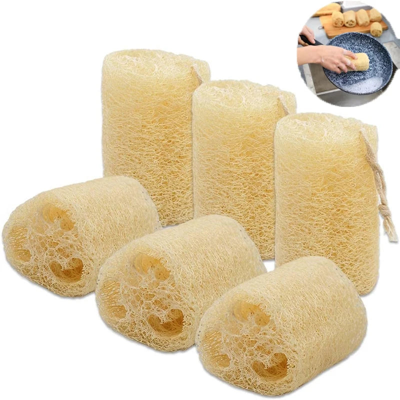 1/3pcs Organic Loofahs Loofah Spa Exfoliating Scrubber Natural Luffa Body Wash Sponge Remove Dead Skin Made Soap Dishwashing