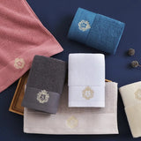 1/5/10PCS Bathroom Cotton Towel 35x75cm 70x140cm Hand Face Bath Towel Soft Gift Absorbent Sport Absorbent Towel 수건 세트 Blue White