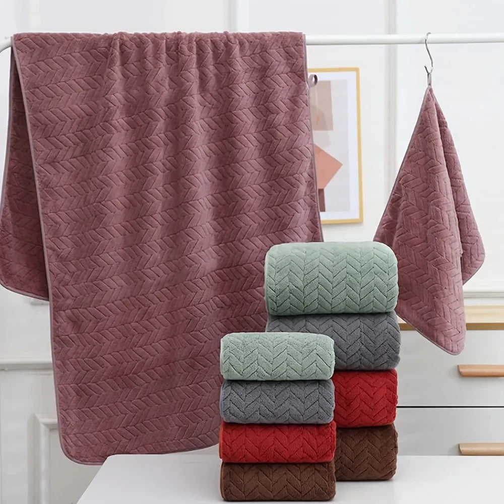 High Quality Thick Coral Velvet Bath Towels, Soft and Absorbent Towels, Sports Beach Towels for Home and Hotel Use
