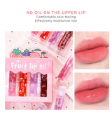 Rolling Bead Lip Oil Set of Four Moisturizing Lotion, Hydrating Roller Ball Mouth Oil, Anti-Drying, Colorless and Transparent