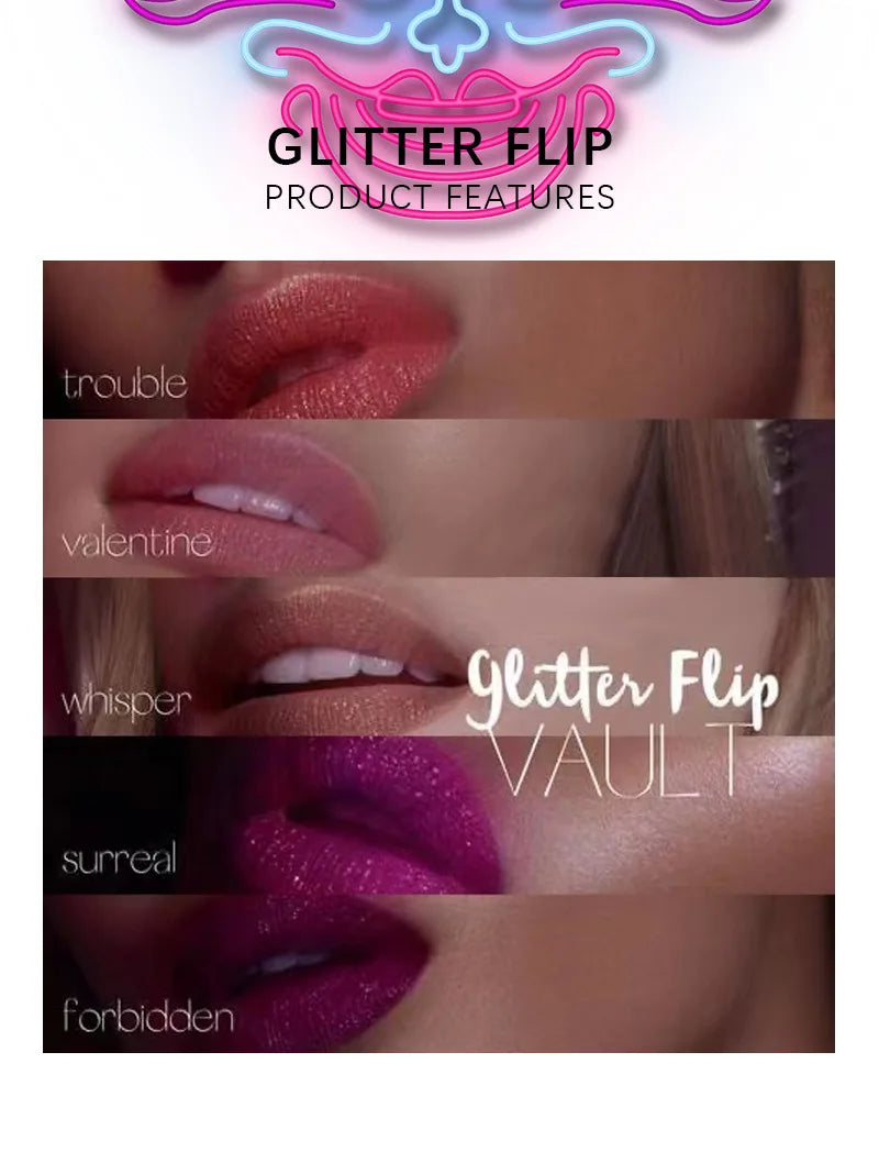Halloween Lip Gloss Set Sparkling Purple Black Non Stick Lipstick Trio For Party Makeup Beauty Gift