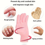 2Pcs Reusable Silicone Moisturizing Gloves, Exfoliating Spa Hand Masks for Dry Cracked Skin, Soft Smooth Hand Care Tools