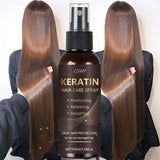 GSWP Keratin Hair Spray contains castor oil and argan oil, quickly absorbed, moisturize hair, leave it non-greasy.100ml