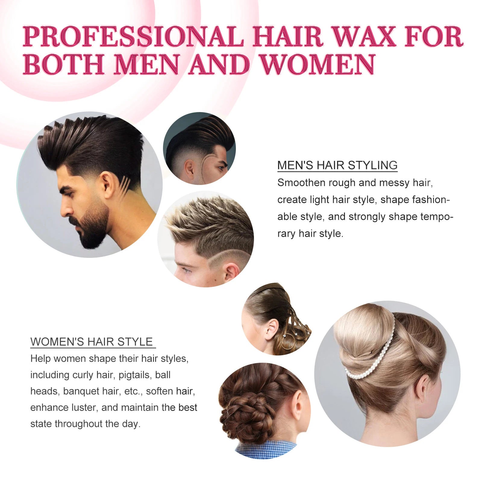 Hair Wax Pomade Broken Frizz Fixed Fluffy Hair Styling Greasy Gel Long-Lasting Hair Styling Not Tool Stick Hairs Care Cream