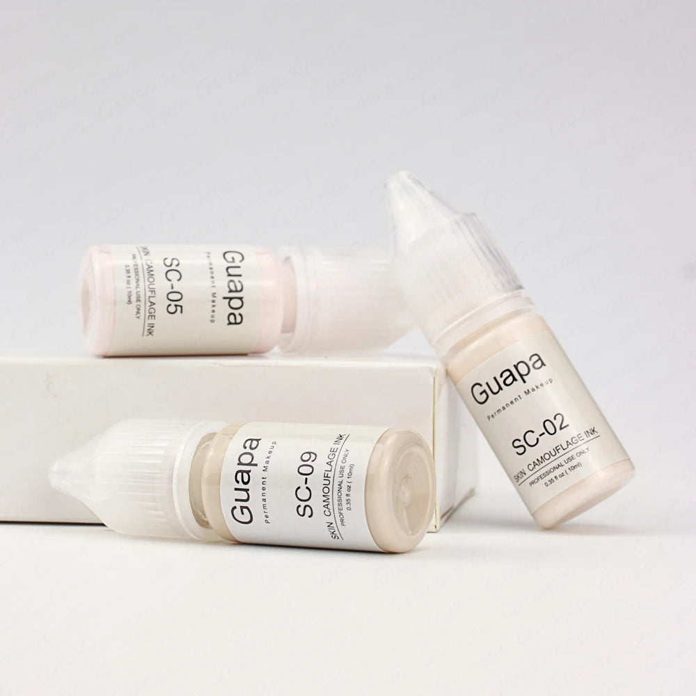 Guapa 10ml Permanent Makeup Ink Stretch Mark Camouflage Pigments Skin Tone Scar Camouflage Tattoo Ink for Restore Skin Tone