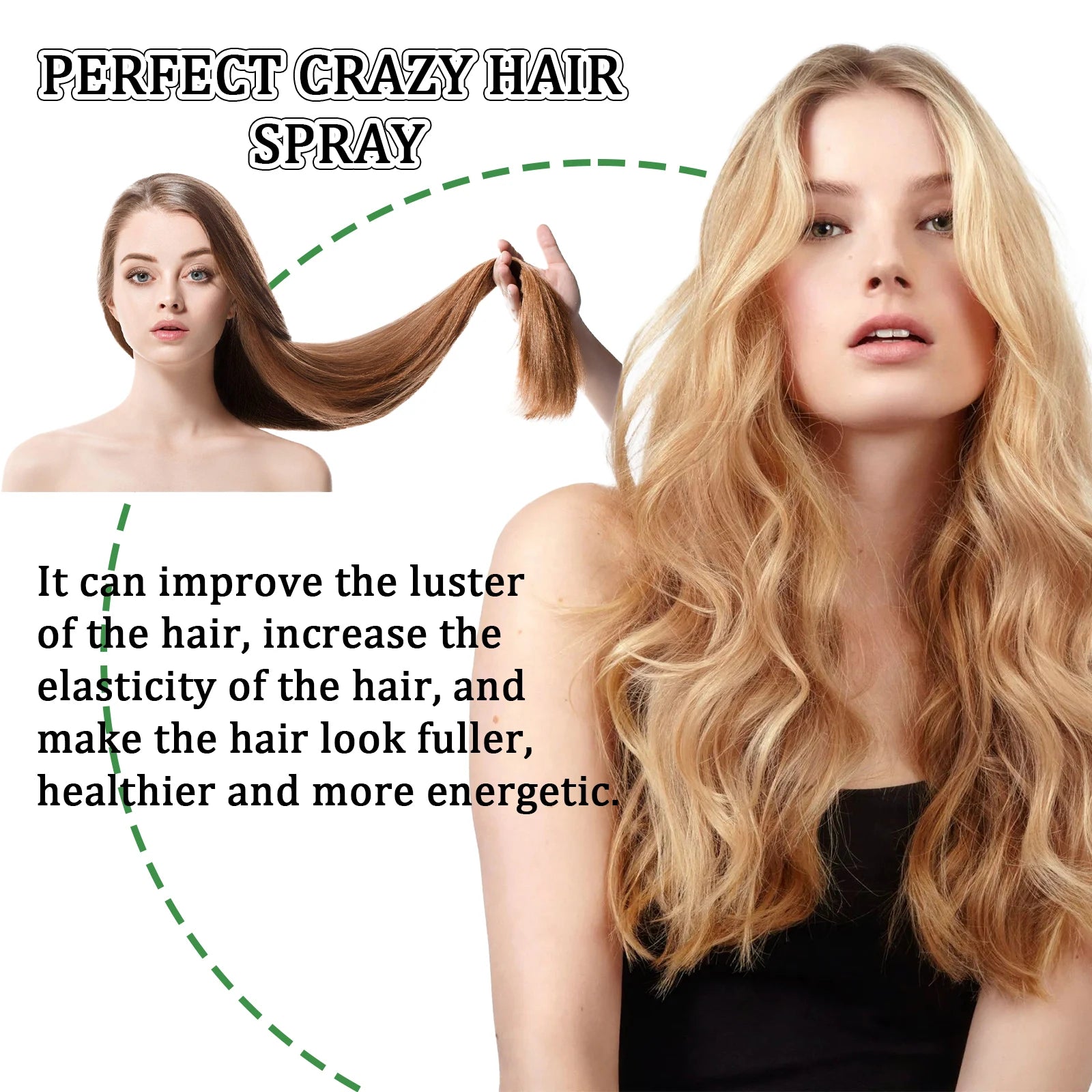 Eelhoe Hair Fluffy Styling Spray Hair Fluffy Lazy Degreasing Refreshing Durable Styling Deeply Nourish Hair Wash Free Spray