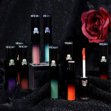 Halloween Goth Lipstick Set Long Lasting Smudgeproof Dark Matte Lip Gloss Velvet Lipsticks Black Liquid Lipstick for Halloween