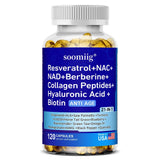 Vitamax 21-in-1 Supplement | NAD+ Resveratrol Collagen Berberine | Supports Hair, Skin, Nails, Joints, Anti-aging, Firming Skin