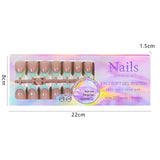 150Pcs/Box Acrylic Press on Nails Full Cover Fake False Tips Soft Gel Extension T-shaped Oval Capsule Almond Sculpted Salon DIY