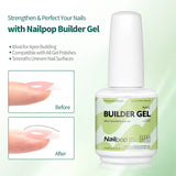 Nailpop 7 IN 1 Nail Glue Gel 15ml Gellack UV Nails Builder Gel Apex & Extension Soak off Base Gel Top Coat  HEMA FREE