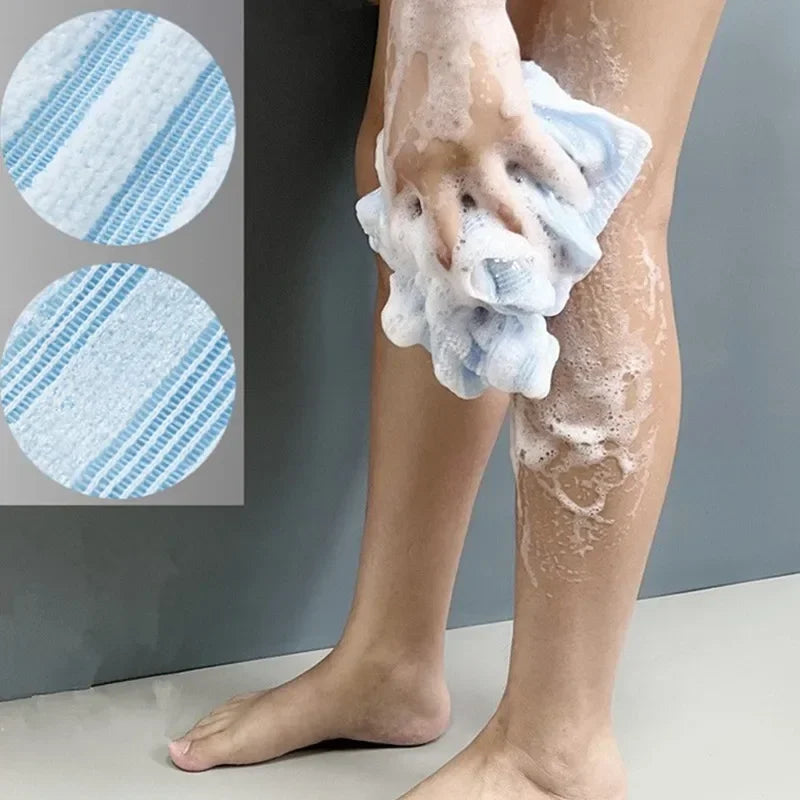 Ultra-Long Exfoliating Back Towel with Silver Ions, Antibacterial, Multifunctional for Shower, Bath, Abundant Foam
