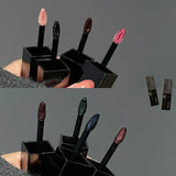 Pearlescent Polarized Green Lip Mud Gloss Fine Shimmer Lip Glaze Plumping Gothic Black Moisturizing Shiny Halloween Lips Makeup