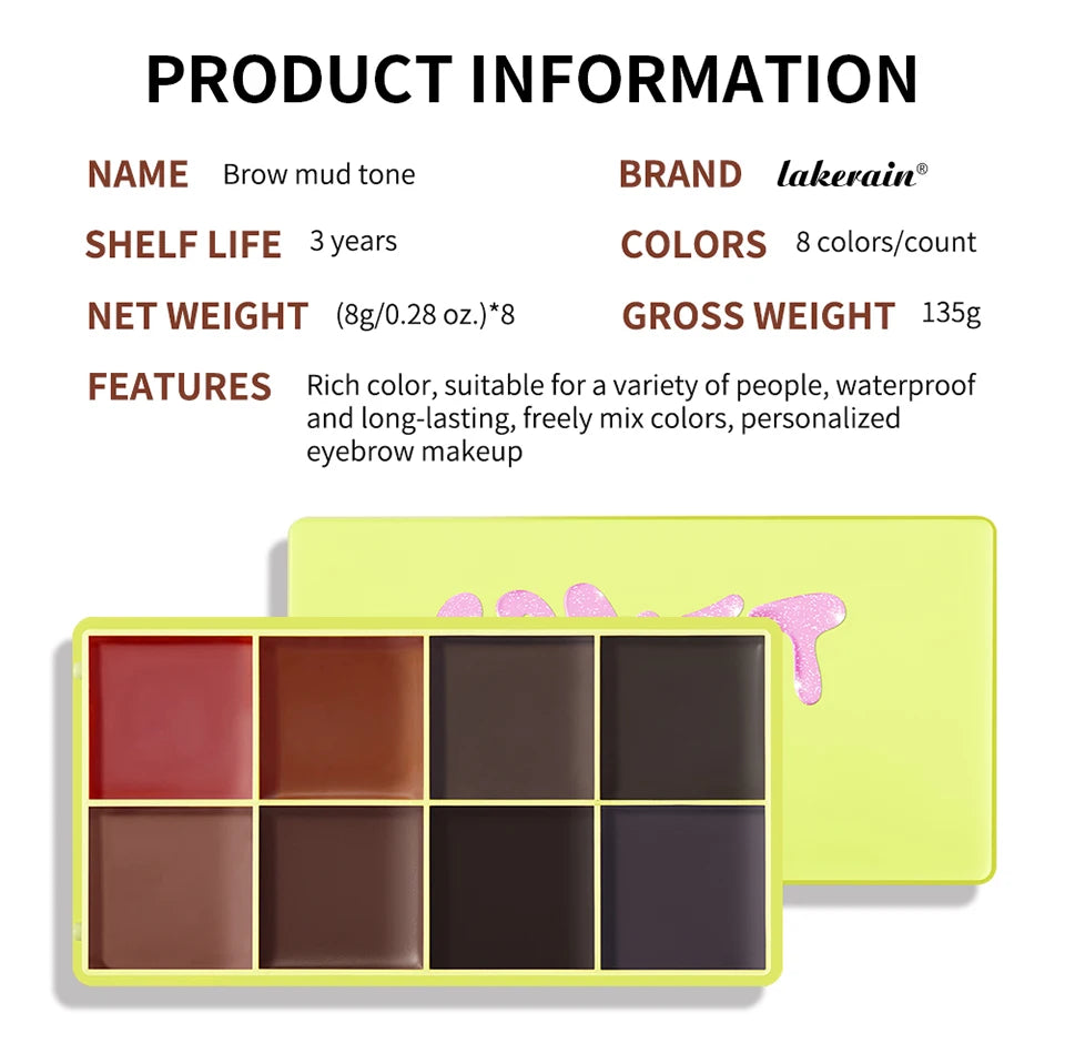 Multi Cream Eyebrow Blush Highlighter Palette Long Wearing Eyeshadow Palette Matte Shimmer Finish With Free Brush & Powder Puff