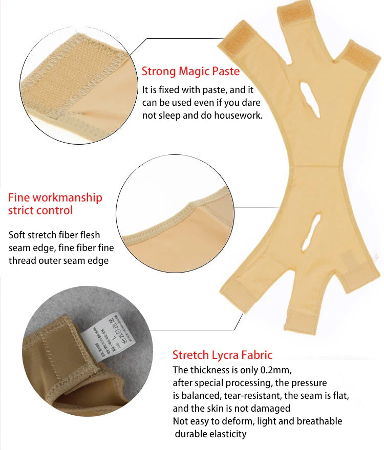 Elastic Face Slimming Bandage V Line Face Shaper Women Chin Cheek Lift Up Belt Facial Massager Strap Face Skin Care Tools Beauty