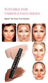 Double-head Highlight Shadow Stick Face Bronzer Contouring Pen Foundation Cream Concealer Makeup Base Beauty Women's Cosmetics