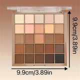 25-Color Eyeshadow Palette - Neutral Gray and Brown Earth Tones, Coffee and Chocolate-Style Shades, Creating a Versatile, Natural to Dramatic Makeup Look