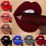 QIBEST Sexy Velvet Matte Lip Gloss Liquid Lipstick Lipgloss Beauty Red Nude Waterproof Long-lasting Lip Stain Makeup For Women