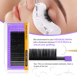 NAGARAKU 16Rows Classic Individual Eyelash Extension Lashes Matte Black Professional Soft Natural