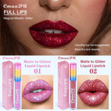 Pearlescent Shimmer Lip Gloss Lipstick Glitter Plumping Waterproof High Shine Lightweight Coral Metallic Y2K Daily Party Makeup