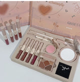 Makeup Gift Box Butterfly Bow Heart Limited Lipstick Powder Blush Eyeshadow Makeup Gift Box Set and Necklace Gifts for Women