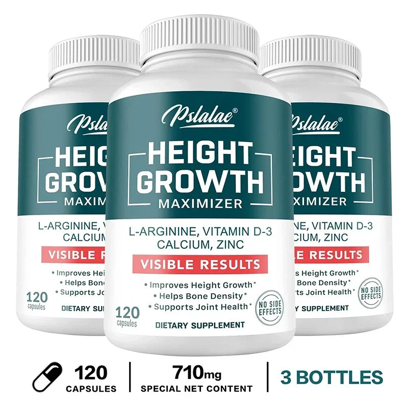 Height Growth Supplement With Vitamins and Calcium Zinc Improves Bone Strength Natural Promotes Growth Improve Immunity, Vegan