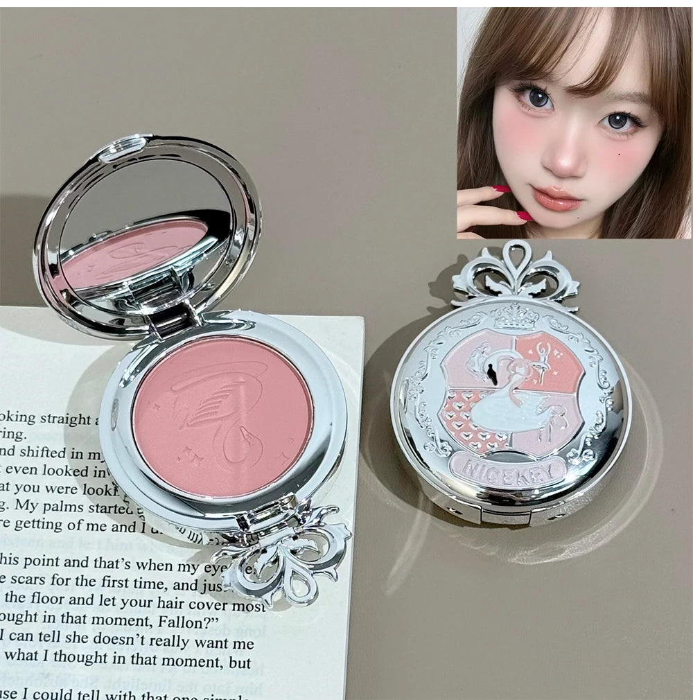 NICEKEY Pink Ballet Makeup Sets Include 4 Lip Mud,1 Blush,1 Pressed Powder,1 Eyes Palette,1 Contour Palette With Necklace Gift
