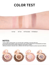 Demi Matte Natural Finish Baked Brighten Color Correcting Powder Foundation Buildable Light to Coverage Oil Control Makeup