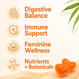 All Femme Chewable Feminine Wellness Support Gummies with Probiotics Prebiotics Hyaluronic Acid Vitamin B6 and Zinc 30 Gummies