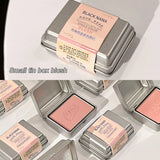 BLACKNANA Square Iron Box Single Color Blush Cream Low Saturation Gray Pink Long-lasting Makeup Tender Rouge