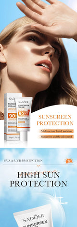 SADOER Spf 90+ Sunscreen For Face Whole Body Use Protector Solar UV Resistant Repairing Solar Blocker Facial Sunscreen
