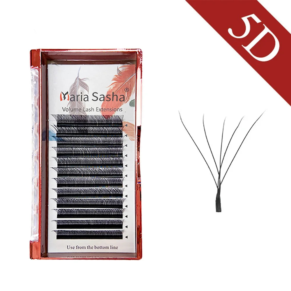 MARIA W Shape Eyelash Extensions  3D 4D 5D 6D 7D Premade Fans Speed Eyelash Extensions Natural Soft Light Full Dense
