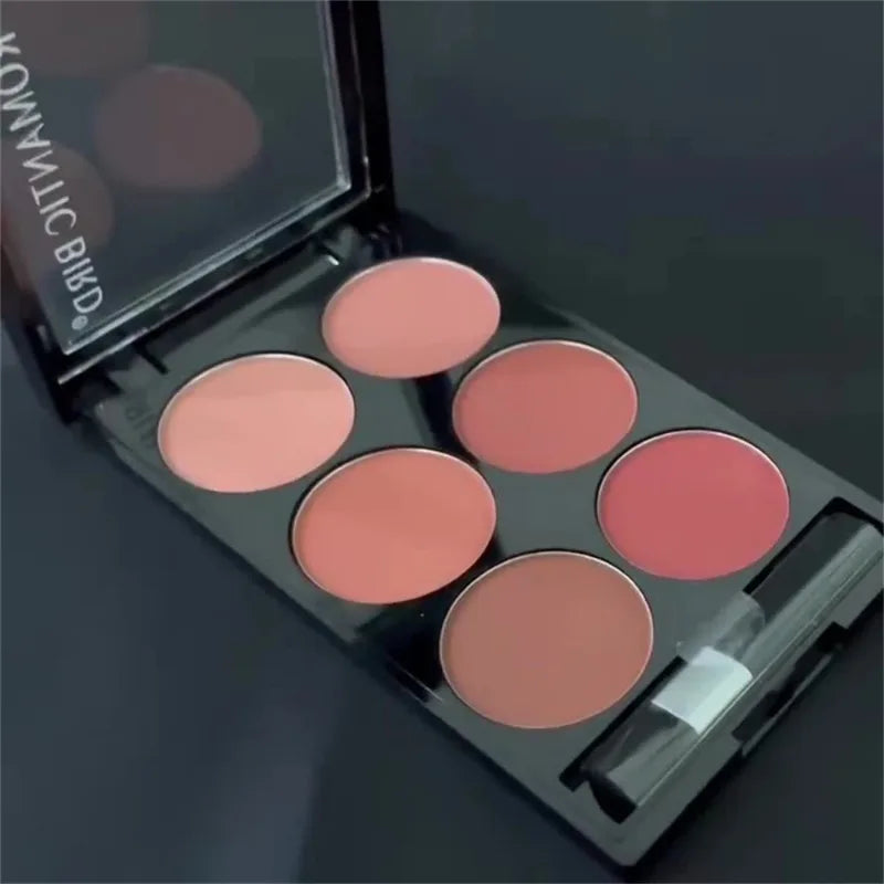 6-color Blush and Contouring All-in-one Palette Pearlescent Matte Powder Face Blusher Glitter Highlighter Blush Makeup Palette