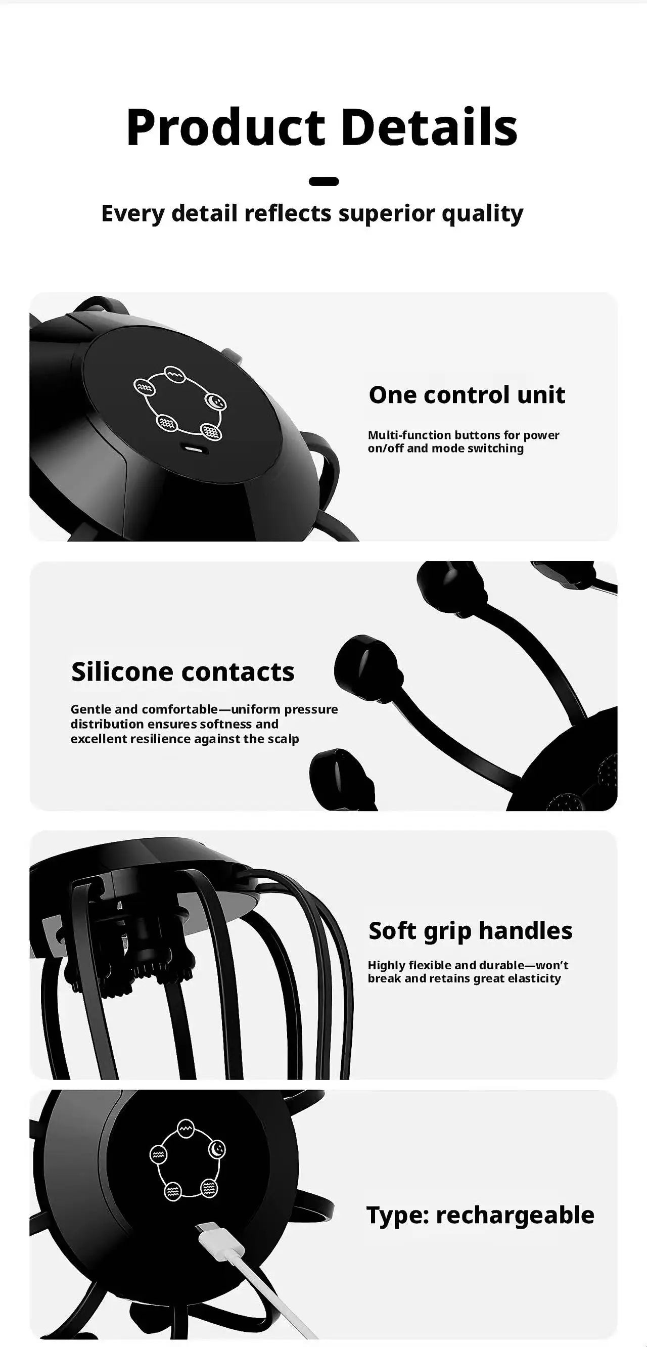 Electric Octopus Head Massager 10/14 Claws Smart Scalp Massage Device Relax Stress Relief Deep Tissue Home Head Spa Massager