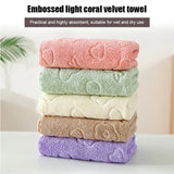 5-piece set of soft, absorbent coral fleece face towels - quick-drying bathroom towels - cute and fun design