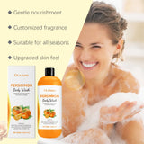 Persimmon Body Wash Gel Gentle Cleansing Moisturizing Skin Exfoliating Shower Gel Smooth Soft Body Odor Remover Bath Products