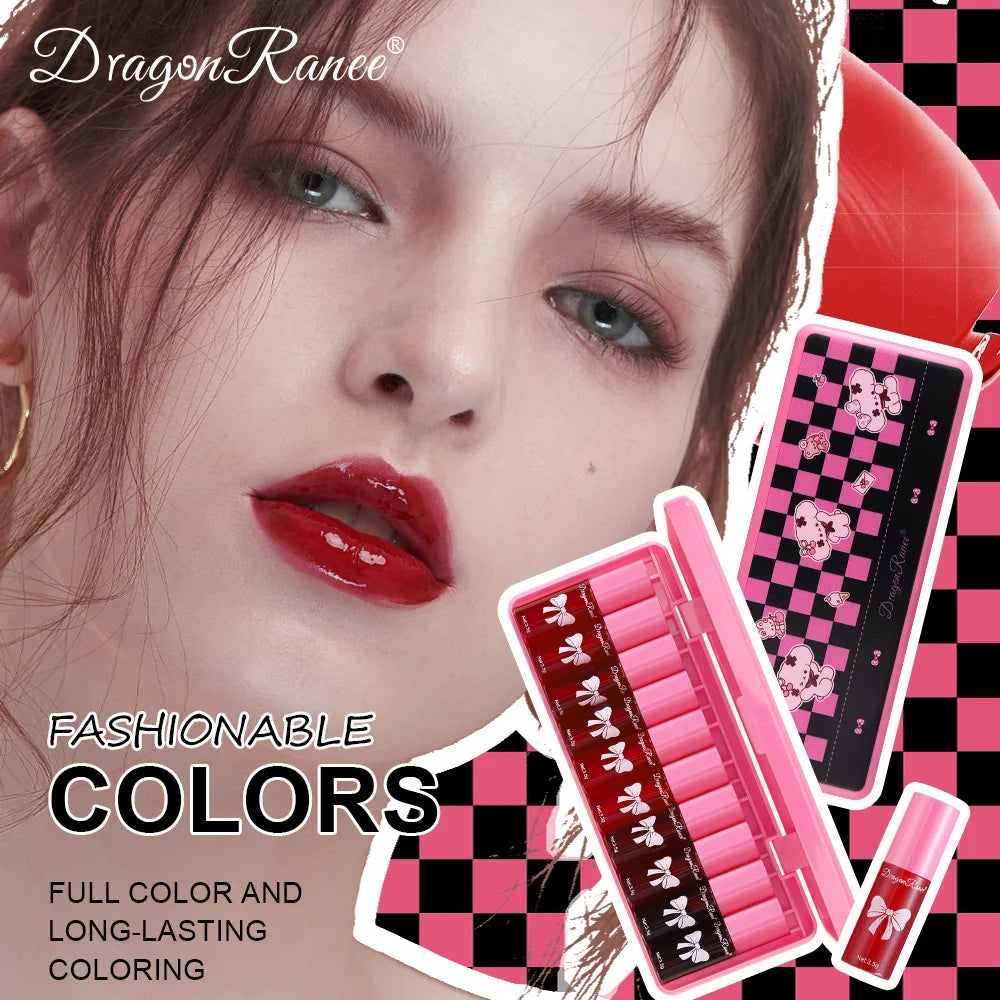 10 pack lip gloss set, easy to color and non fading, moisturizing lip gloss, waterproof and moisturizing lipstick water