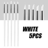 5Pcs/set Silicone Nail Brush UV Gel Polish Tip 3D Image DIY Dotting Polish Brushes Pen Professional DIY Manicure Tools