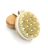 2 In 1 Dry Skin Body Massage Brush Natural Bristle Dead Skin Remover Anti Cellulite Exfoliates Blood Circulation Massage Tools