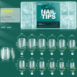NAILPOP Soft Gel Nail Tips 600PCS Pre-Buff Full Cover Coffin Almond  Oval Shaped Nail Extenison Tips Half Matte Gel X Fake Nails