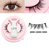 2 Pairs Magnetic Eyelash Natural Look Fluffy False Eyelashes Reusable Magnetic Eyelash Set with Applicator No Glue Need Makeup