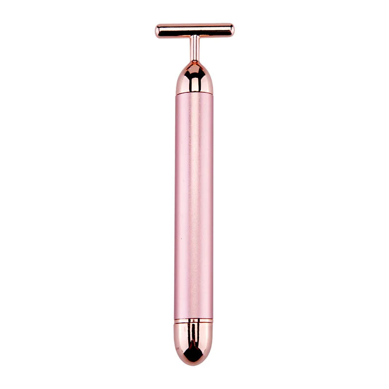 24k Gold Face Lift Roller Vibration Slimming Massager Facial Stick Facial Beauty Skin Care T Shaped Vibrating Massager