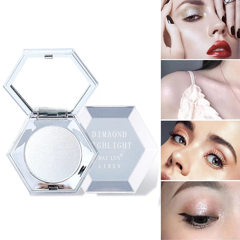 Highlighter Makeup Palette Glitter for Face Body Cheek,Diamond Shimmer Highlighter,Smooth Glitter Sparkles,Nose Contour Palettes