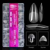100/320/600Pcs Short Almond Nail Tips Soft Gel Nail Tips Full Cover False Nail Tips For Acrylic Nails  Salon Home Press On Nails