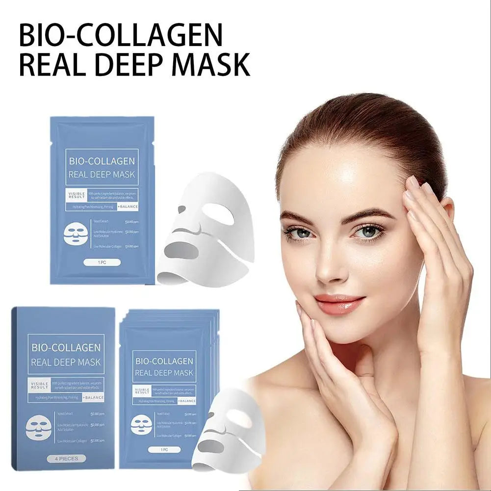 Bio Collagen Real Deep Mask Shrink Pores Deep Hydrating Overnight Face Mask Moisturizing Refreshing Brightening Face Skin Care