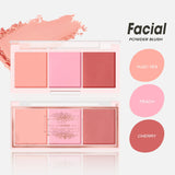 3-Color Cheek Red Plate Nude Makeup Natural Matte Milk Tea Orange Eye Shadow Makeup Lasting High Color Rendering Invisible